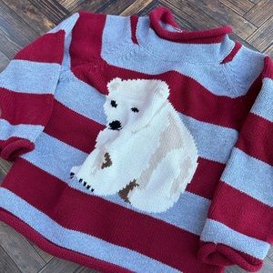 L.L. Bean Striped Bear Sweater Toddler 2T